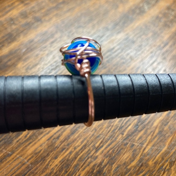 Bi Pride Gay LGBTQ Rainbow Wire Wrap Ring - Picture 4 of 7